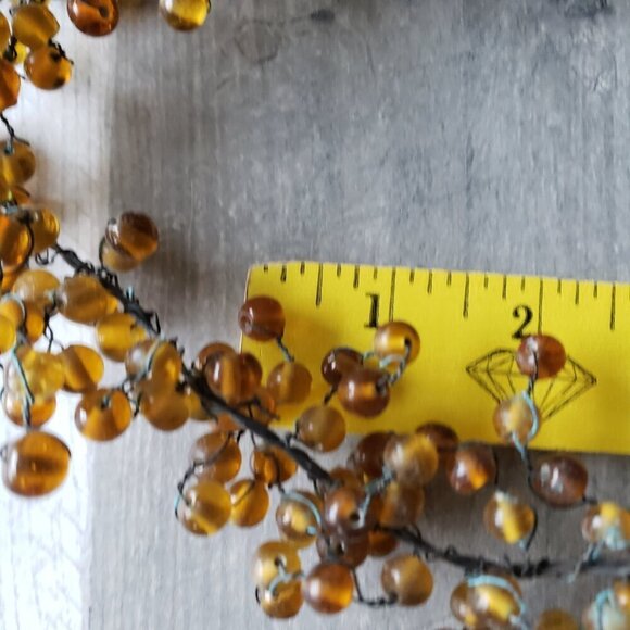 (Set of 2) Pottery Barn Amber PEPPERBERRY GARLAND 5’ Pepper Berry Glass - Picture 7 of 8